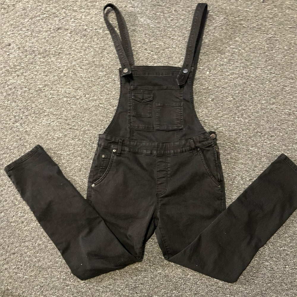Free People Black Denim Jumpsuit Sz 28 Blue Sz 31